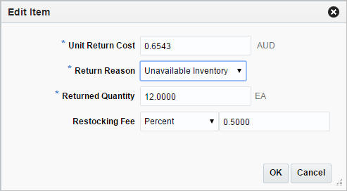 Edit Item window Edit Item window
