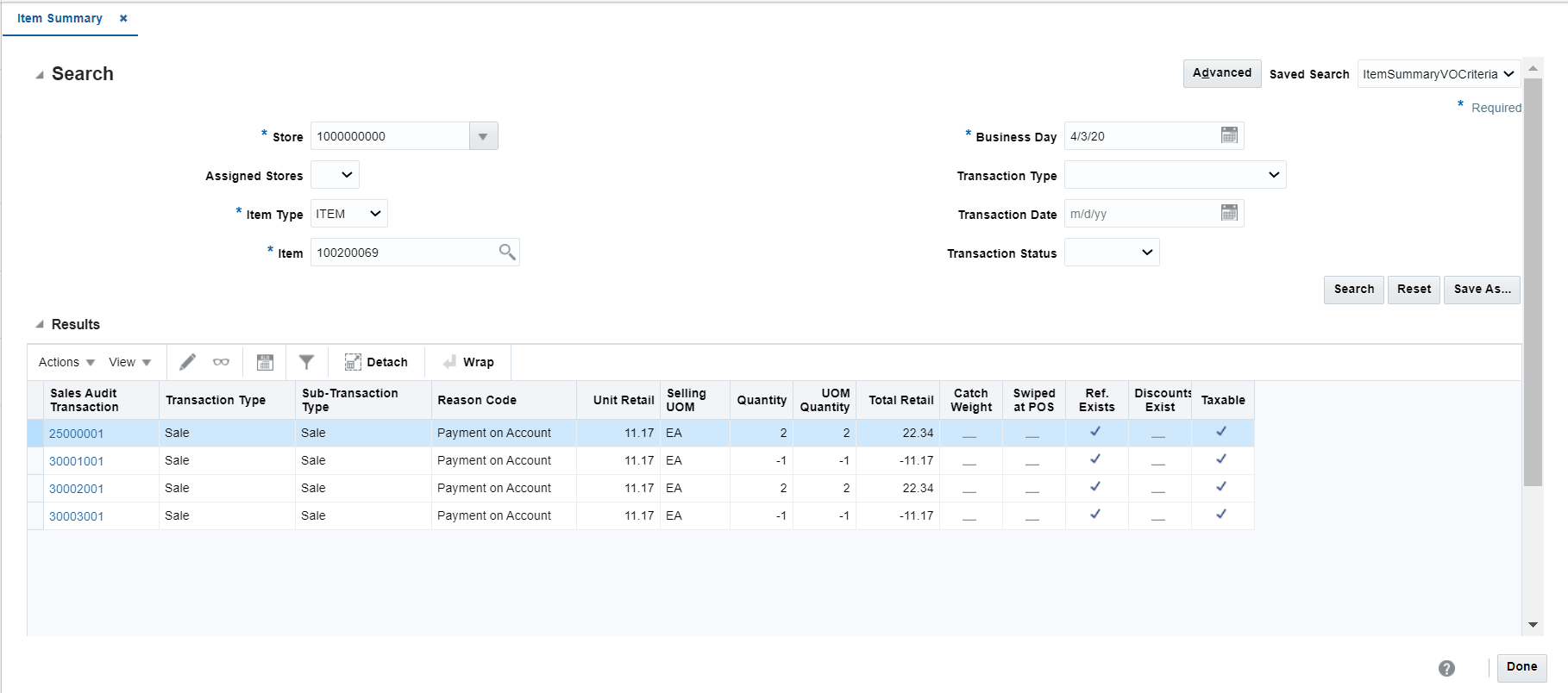 Item Summary Window Item Summary Window