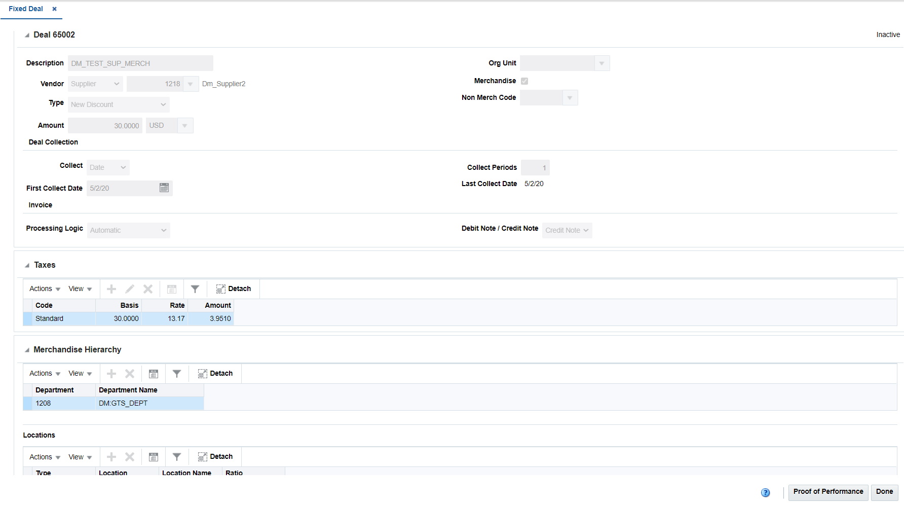 Fixed Deal window in View mode Fixed Deal window in View mode