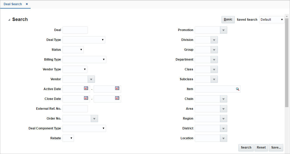 Deal Search Advanced Mode Deal Search Advanced Mode