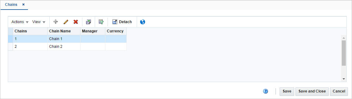 Chains window Chains window