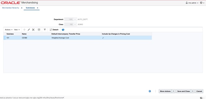 Subclasses window Subclasses window
