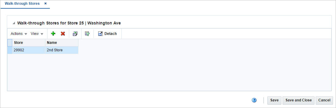 Walk-through Stores window Walk-through Stores window