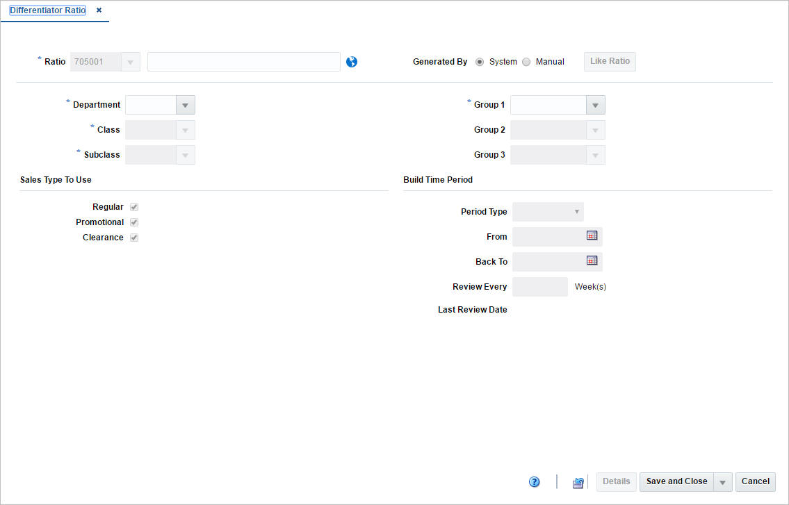 Differentiator Ratio window Differentiator Ratio window