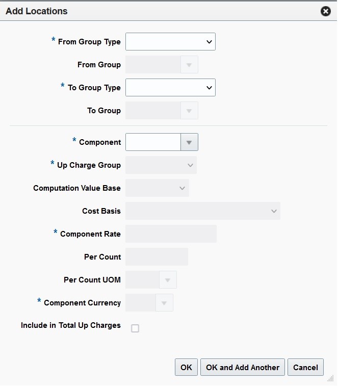 Add Locations window Add Locations window