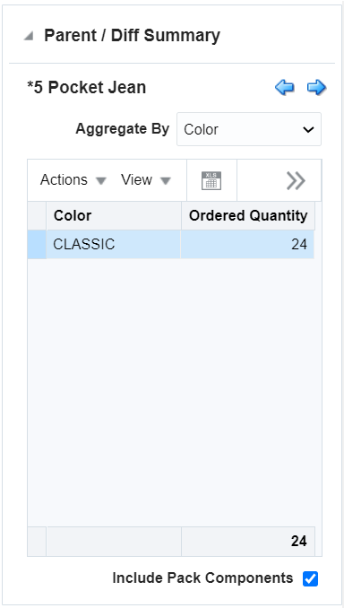 Order Parent/Diff Summary Report for a Pack Item Order Parent/Diff Summary Report for a Pack Item