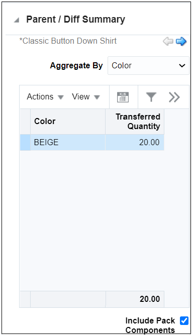 Parent/Diff Summary Report for Pack Item Parent/Diff Summary Report for Pack Item