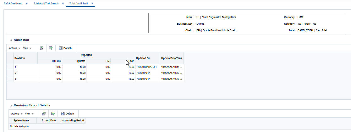 Total Audit Trail Window