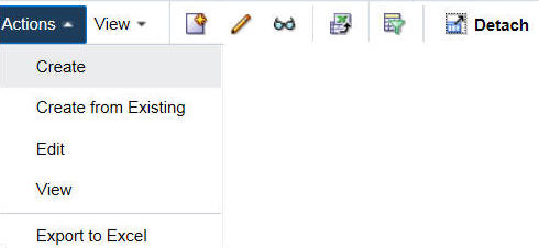 Actions Menu and Icons Actions Menu and Icons