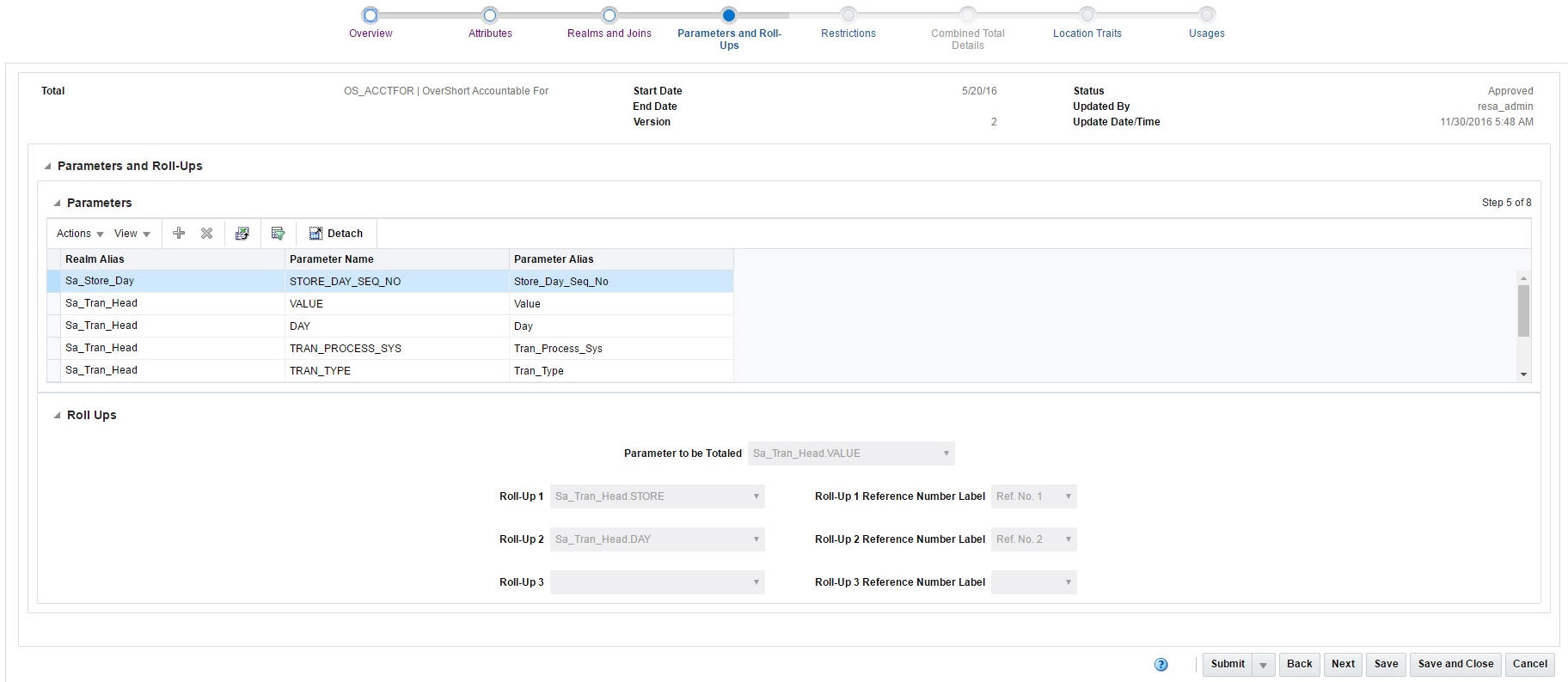 Parameters and Roll-Ups Parameters and Roll-Ups