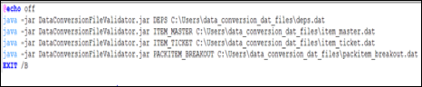 Example Batch File for Bulk File Validation Example Batch File for Bulk File Validation