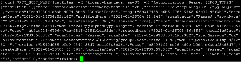 List Files Response After Delete