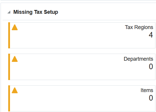 Missing Tax Setup Tiles