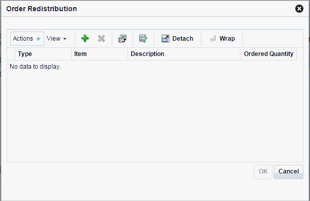 Order Redistribution window