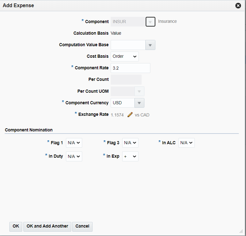 Add Expense Page