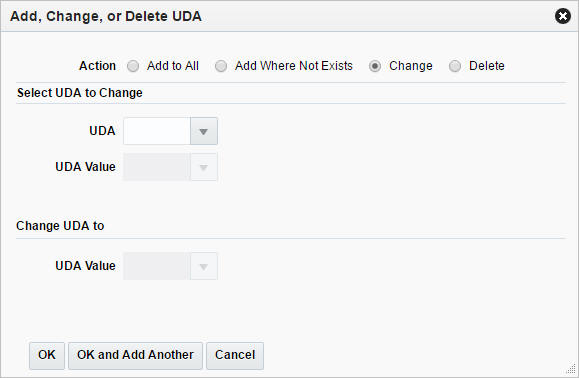 Add, Change, Delete UDA window