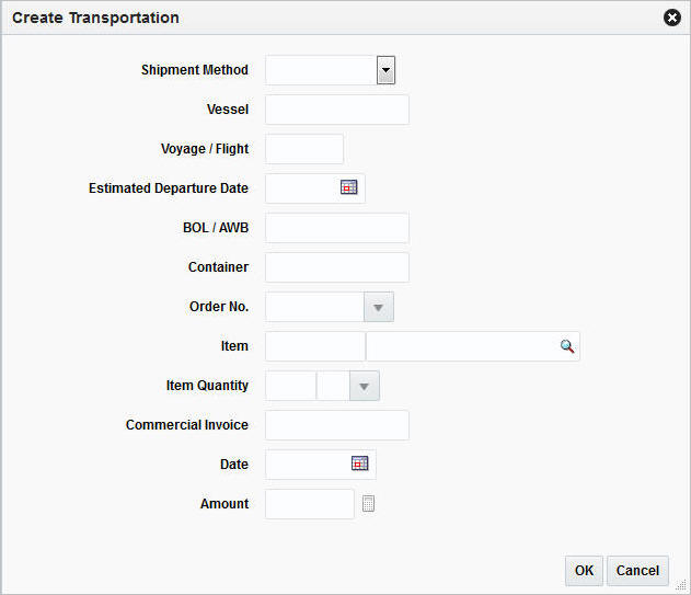 Create Transportation window