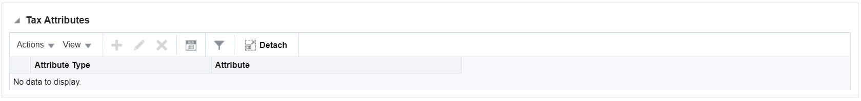 Transaction Tax Attributes Section on the Transaction Maintenance Window