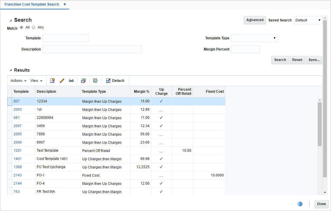 Franchise Cost Template Search window Franchise Cost Template Search window