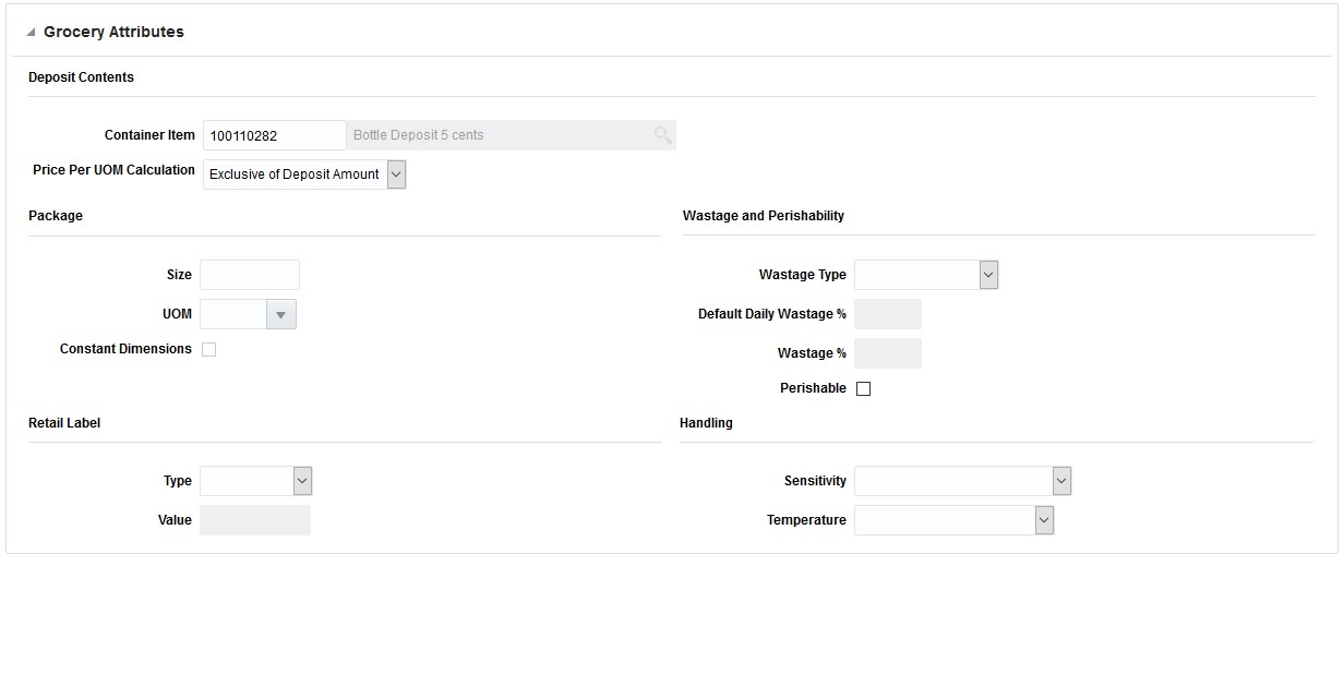 Grocery Attributes Grocery Attributes