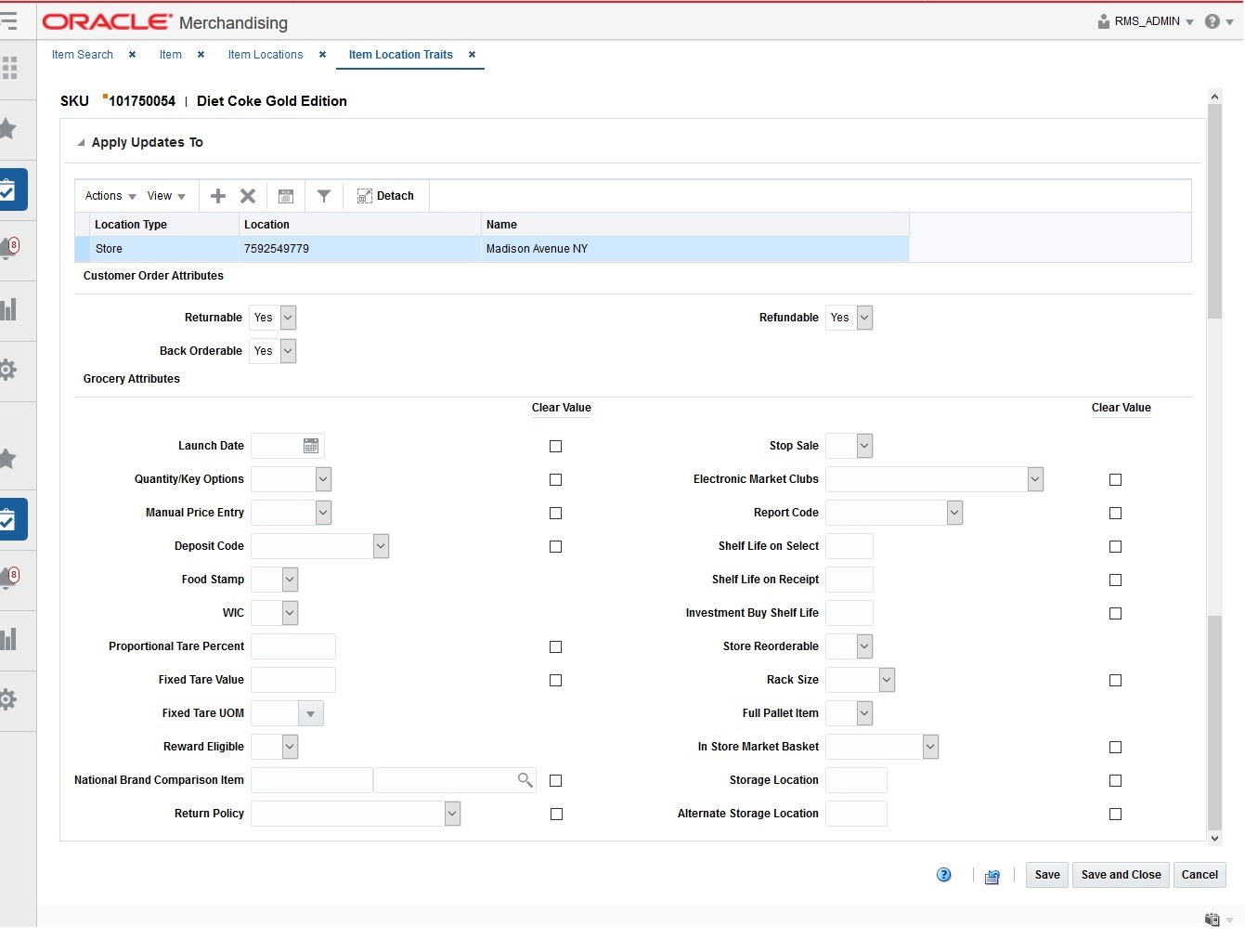 Item Location Traits Page Item Location Traits Page