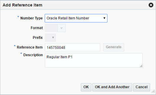 Add Item window Add Item window