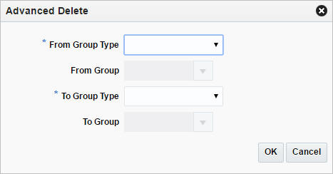 Advanced Delete window Advanced Delete window