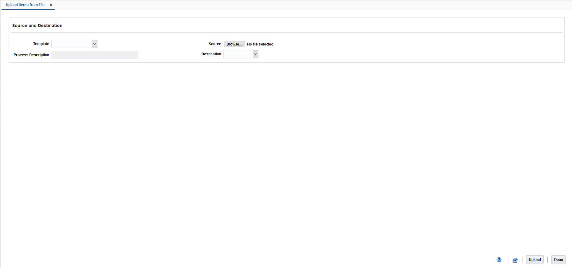 Item Upload from File Page Item Upload from File Page