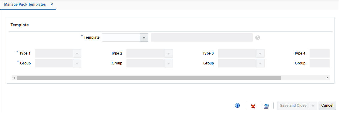 Manage Pack Templates window Manage Pack Templates window