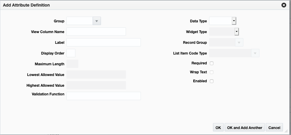 Add Attribute Definition Add Attribute Definition