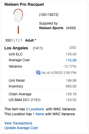 Item Location Details Item Location Details