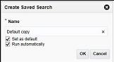 Create Saved Search Window Create Saved Search Window