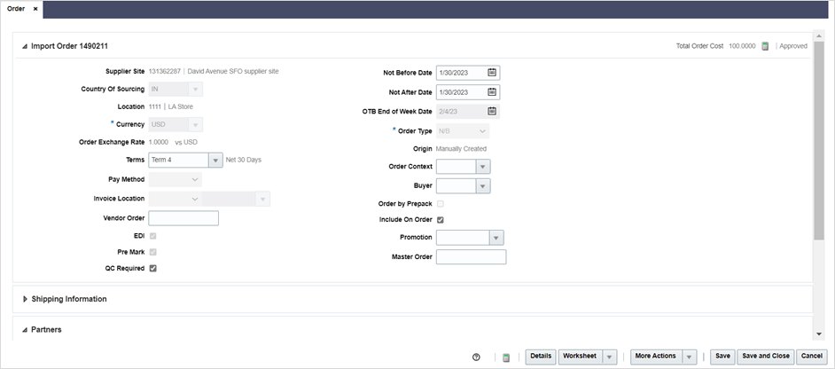 Order Page Order Page