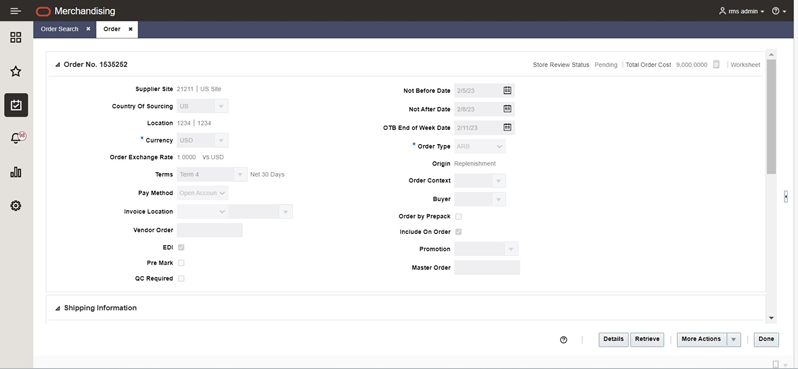 Retrieve a Purchase Order Retrieve a Purchase Order