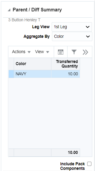 Parent/Diff Summary Report for Multi-Legged Transfer Parent/Diff Summary Report for Multi-Legged Transfer