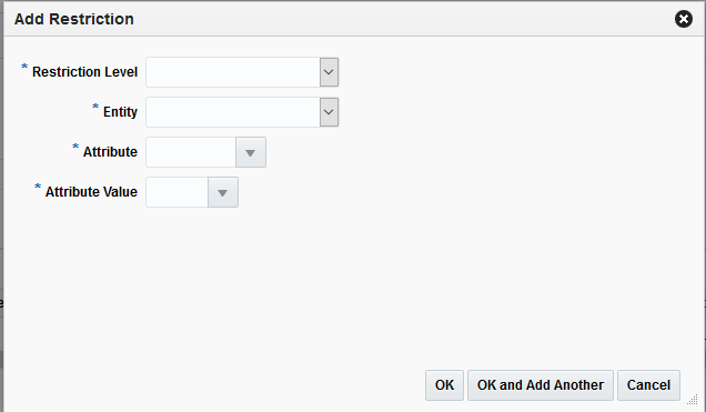 Add Restriction Pop-up