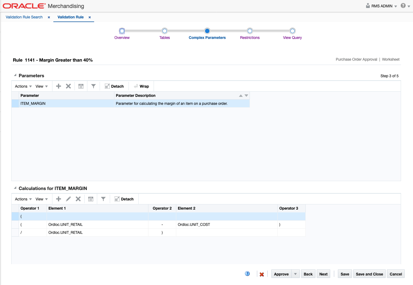 Create Validation - Complex Parameters Step Create Validation - Complex Parameters Step