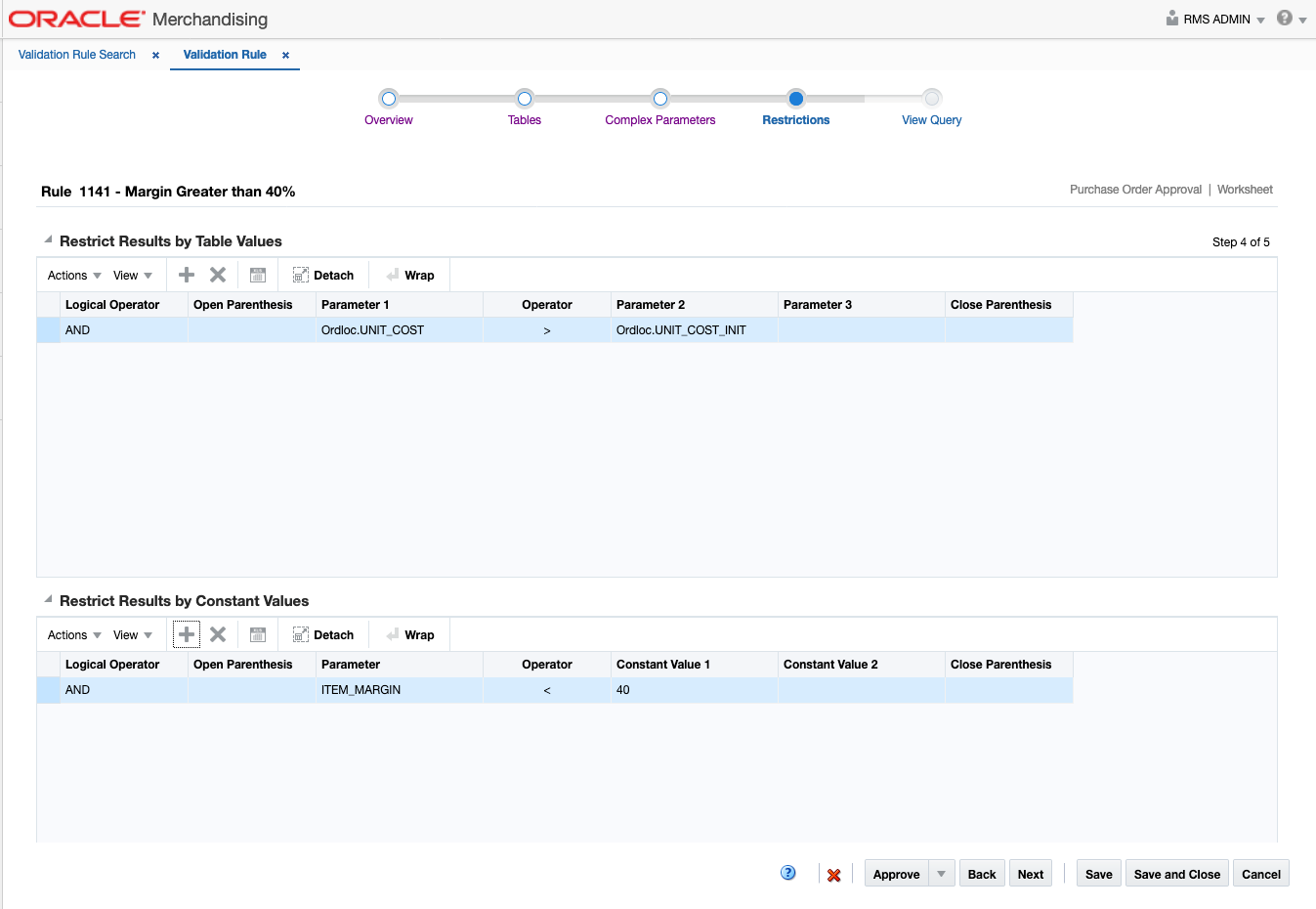 Create Validation Restrictions Step Create Validation Restrictions Step