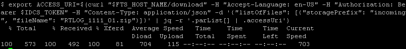 Sample Response for Retrieving PAR for Downloading Files