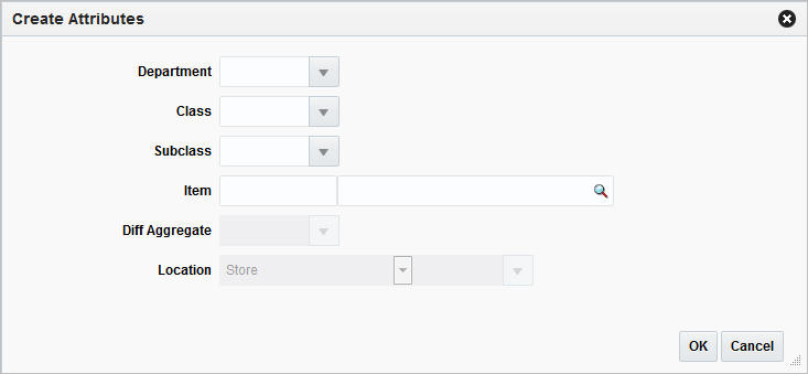 Create Attributes window Create Attributes window