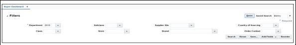 Filters Section in Advanced Search Criteria
