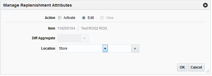 Manage Replenishment Attributes