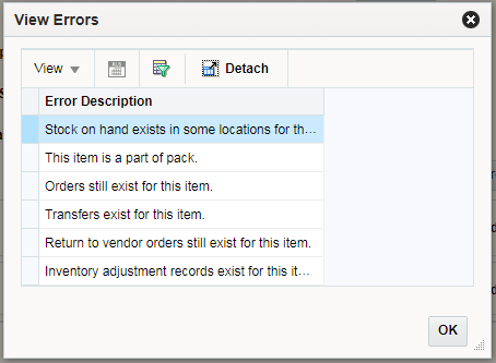 View Errors Window