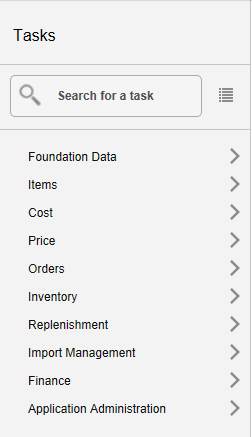 Tasks Menu Tasks Menu
