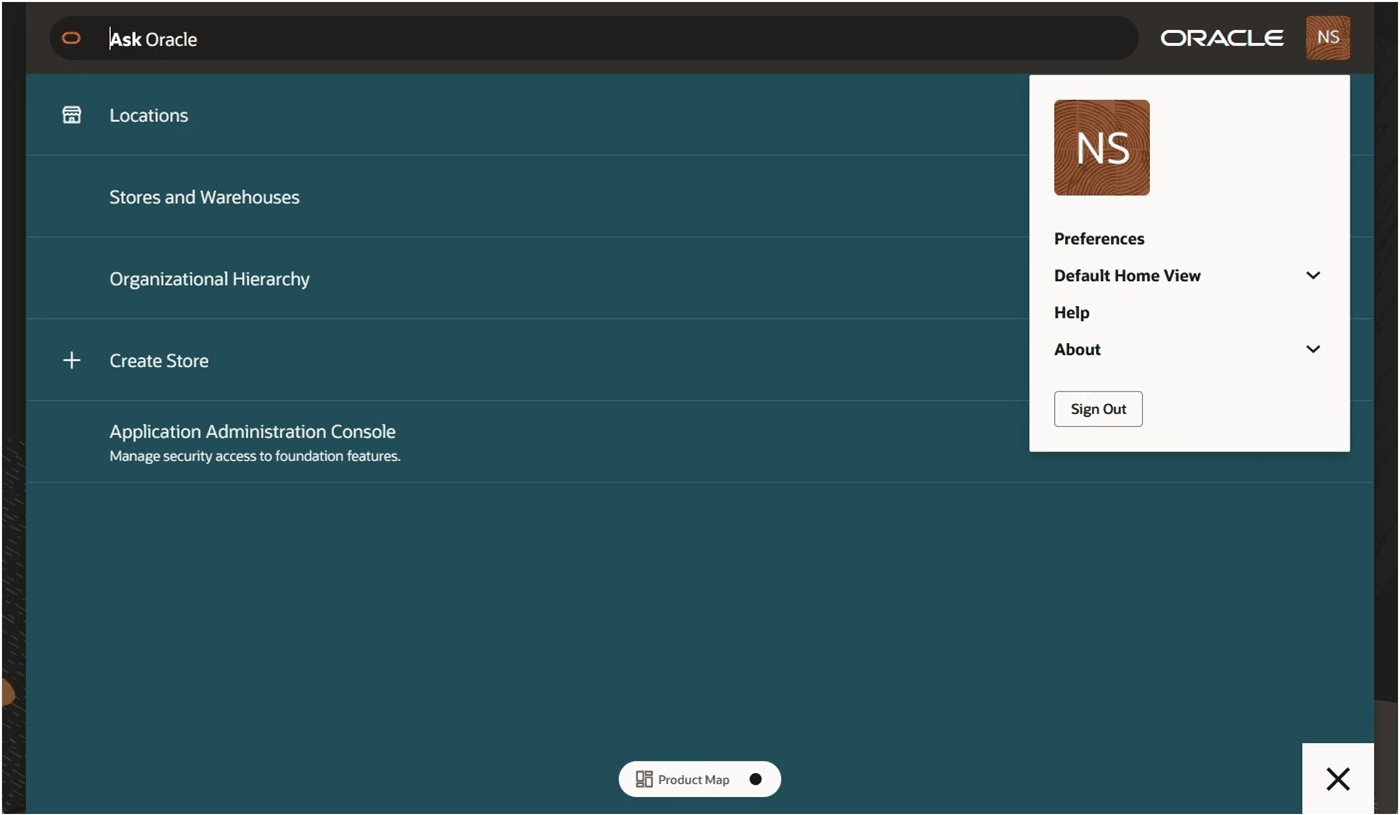 Home Experience – User Menu