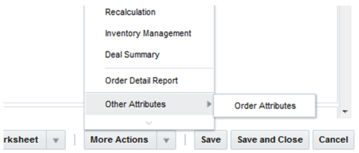 Other Attributes Menu Other Attributes Menu