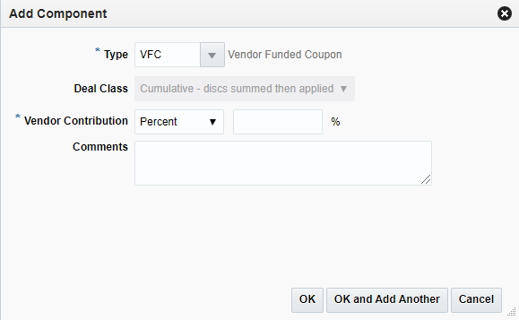 Add Components - Vendor Funded Markdown Percent