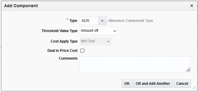 Allowance - Add Component