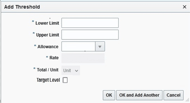 Allowance Deal: Add Threshold Pop-up