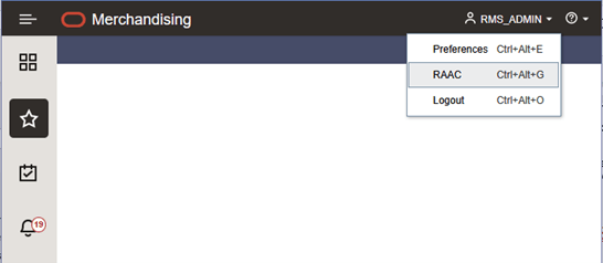 Merchandising User Menu